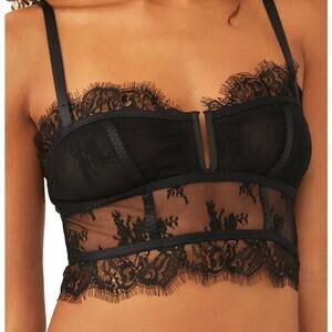 NWT Free People Layer in Lace Bustier Size XS - Black Underwired